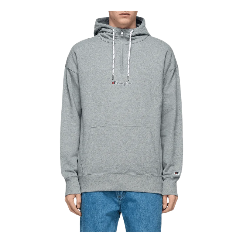 Half Zip Hooded Sweatshirt Gray
