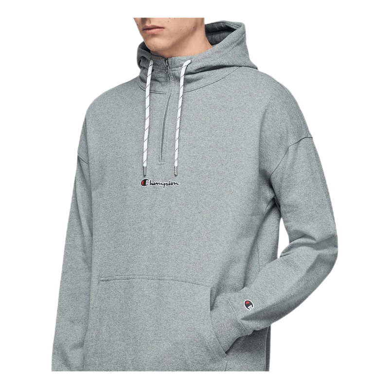 Half Zip Hooded Sweatshirt Gray