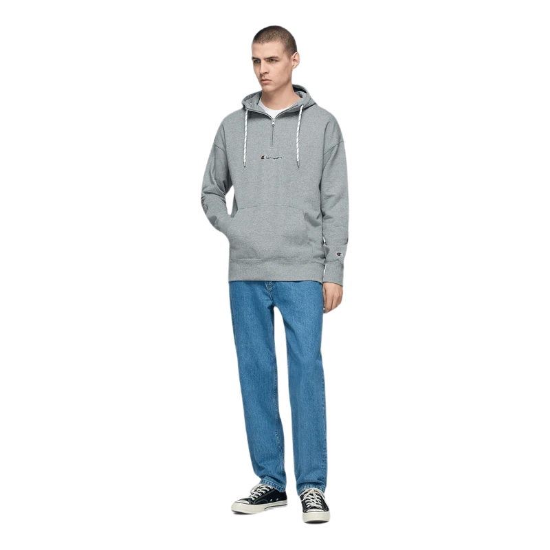 Half Zip Hooded Sweatshirt Gray