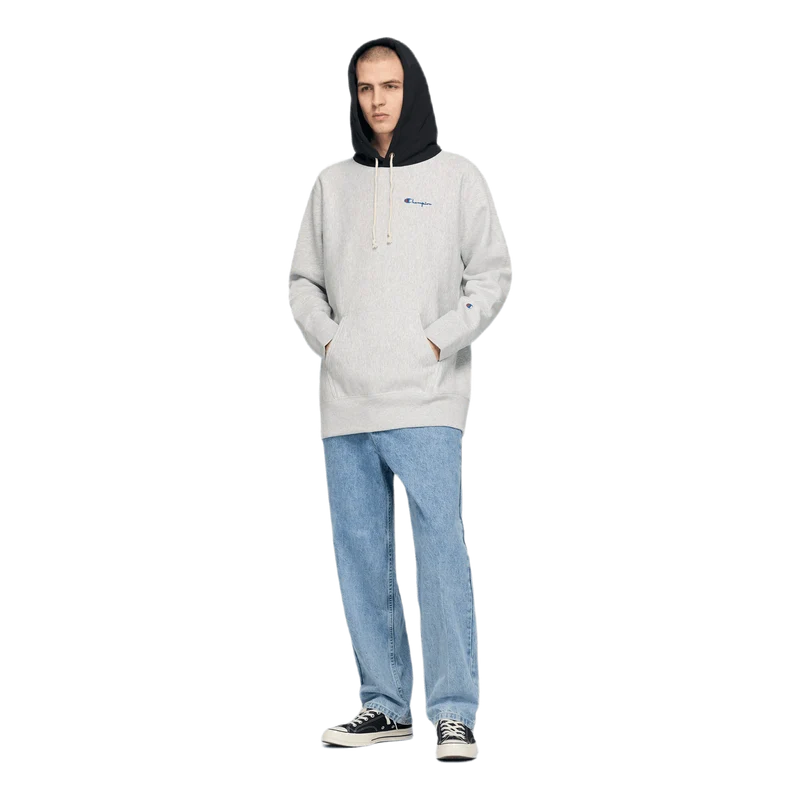 Color Block Hooded Sweatshirt Gray