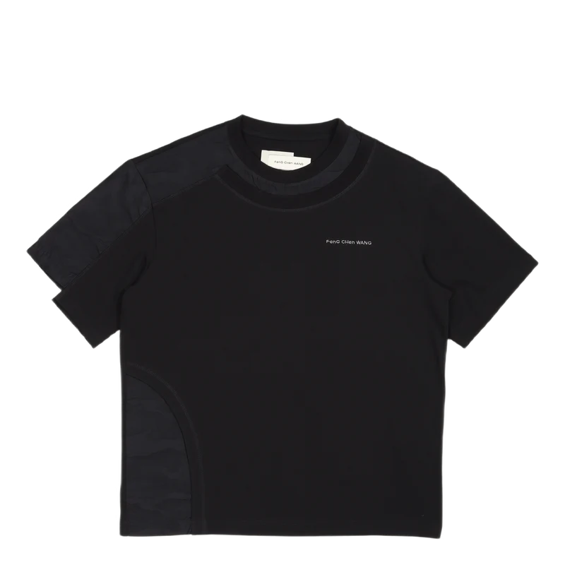 Layered Stitch Detail T-shirt Black