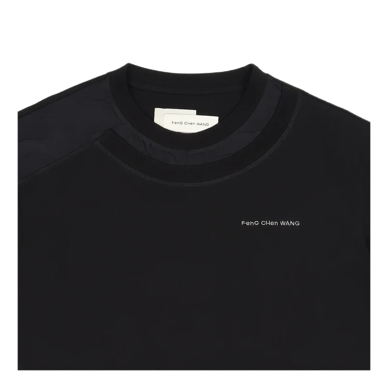 Layered Stitch Detail T-shirt Black