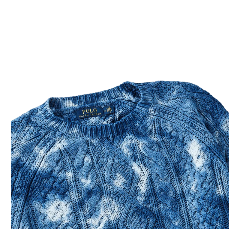 Tie-Dye Aran-Knit Cotton Sweater