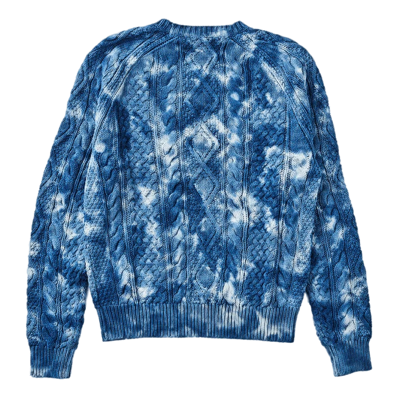 Tie-Dye Aran-Knit Cotton Sweater