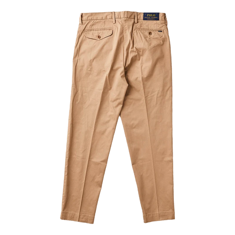 Stretch Slim Tapered Fit Pleated Pant Khaki