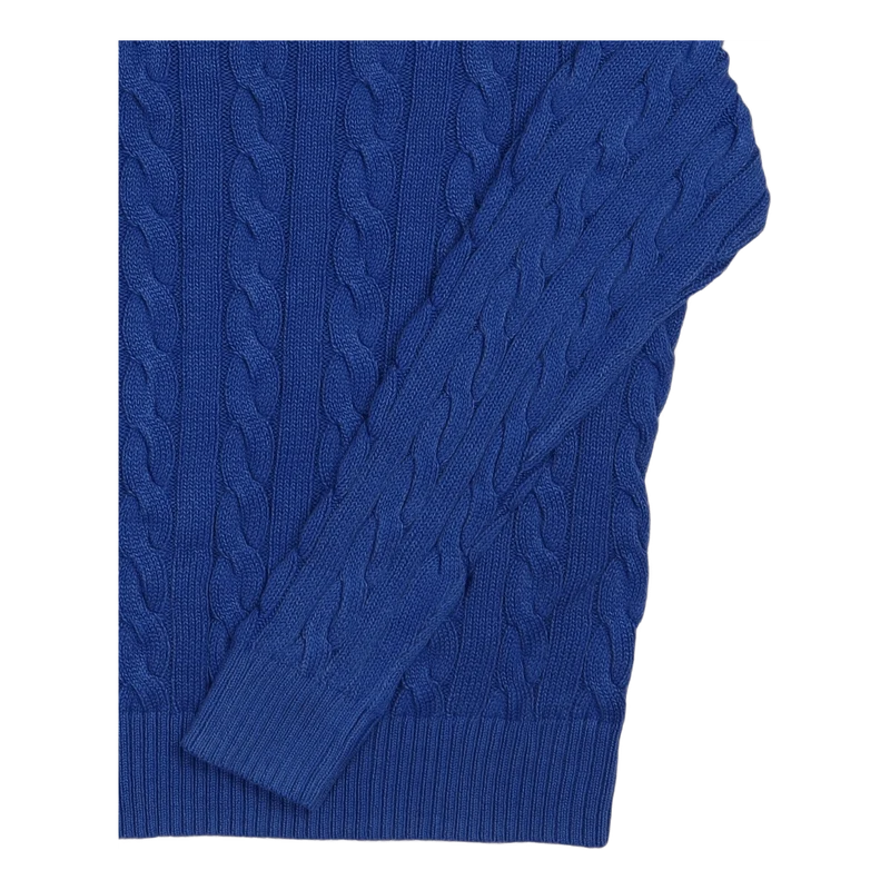 Garment-Dyed Cable-Knit Cotton Sweater Blue Gmd