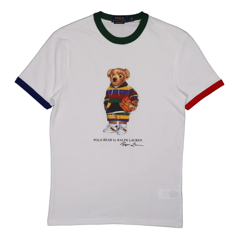 Custom Slim Fit Polo Bear Jersey T-Shirt Pf 22 White Multi Actve Bear
