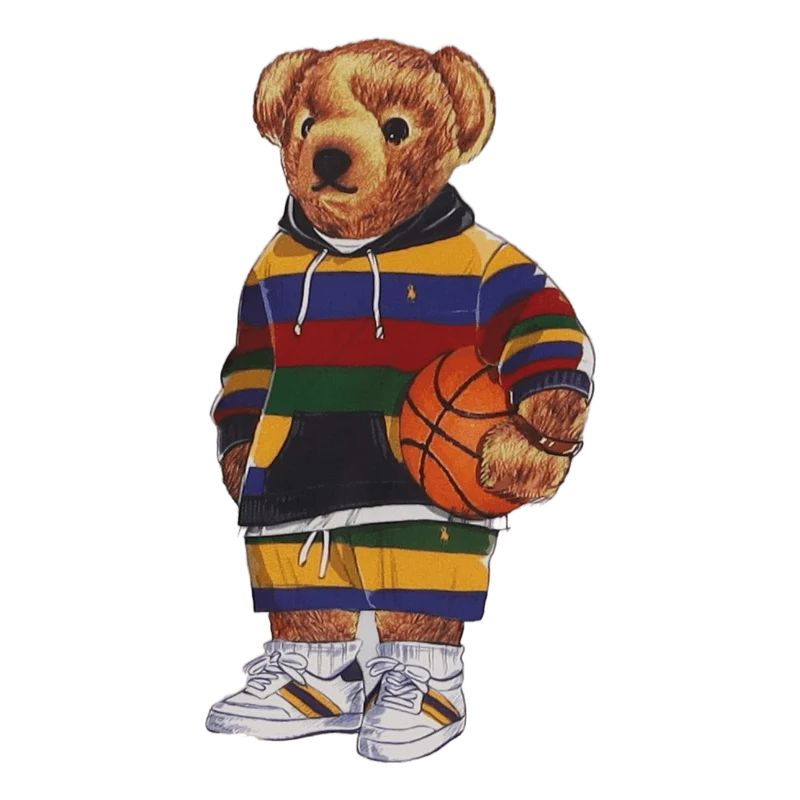 Custom Slim Fit Polo Bear Jersey T-Shirt Pf 22 White Multi Actve Bear