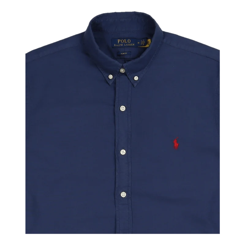 Slim Fit Garment-Dyed Oxford Shirt Light Navy