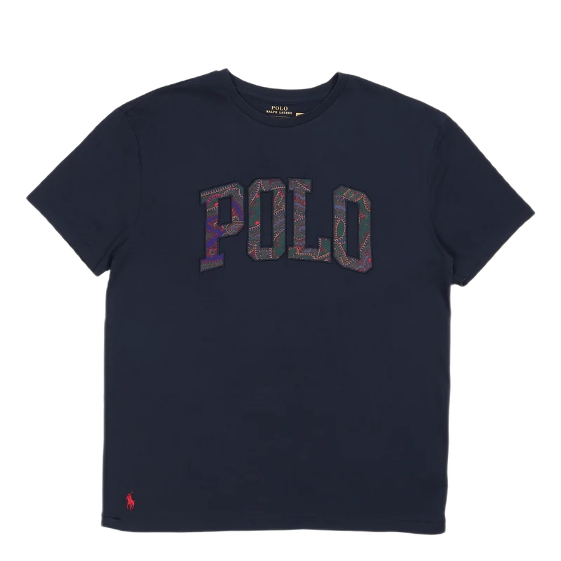 Classic Fit Paisley-Logo Jersey T-Shirt Aviator Navy