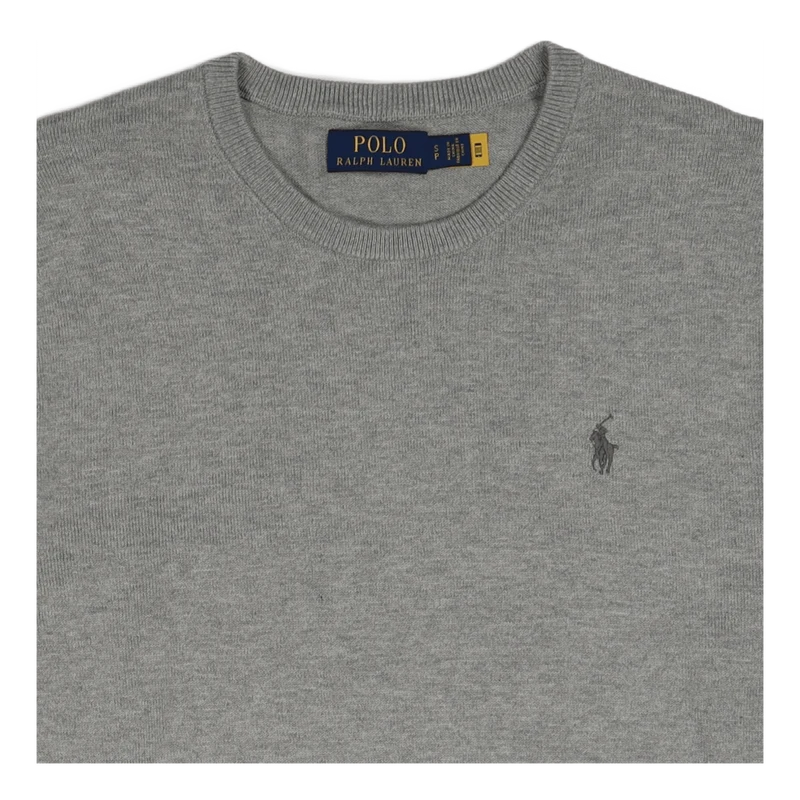 Cotton-Cashmere Crewneck Sweater Andover Heather
