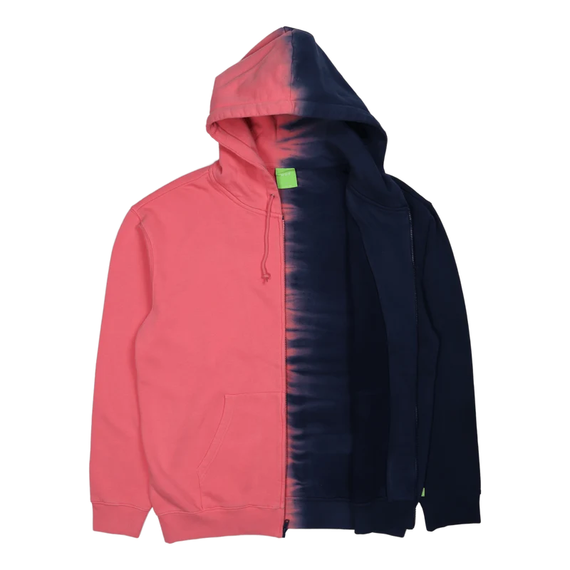 Split Dye F/z Hoodie Pink/navy