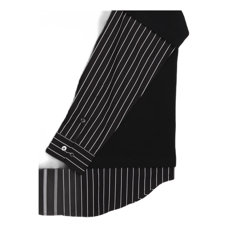 Shirting Panelled Sweater Black