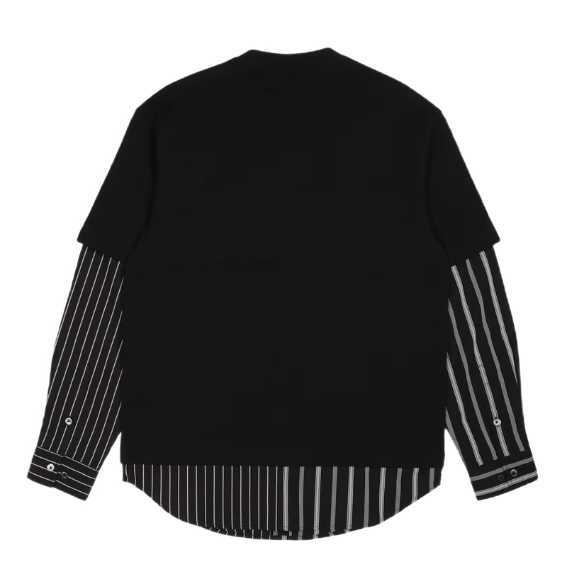 Shirting Panelled Sweater Black