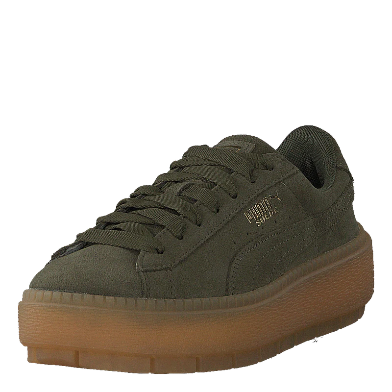 W Suede Platform Trace Green