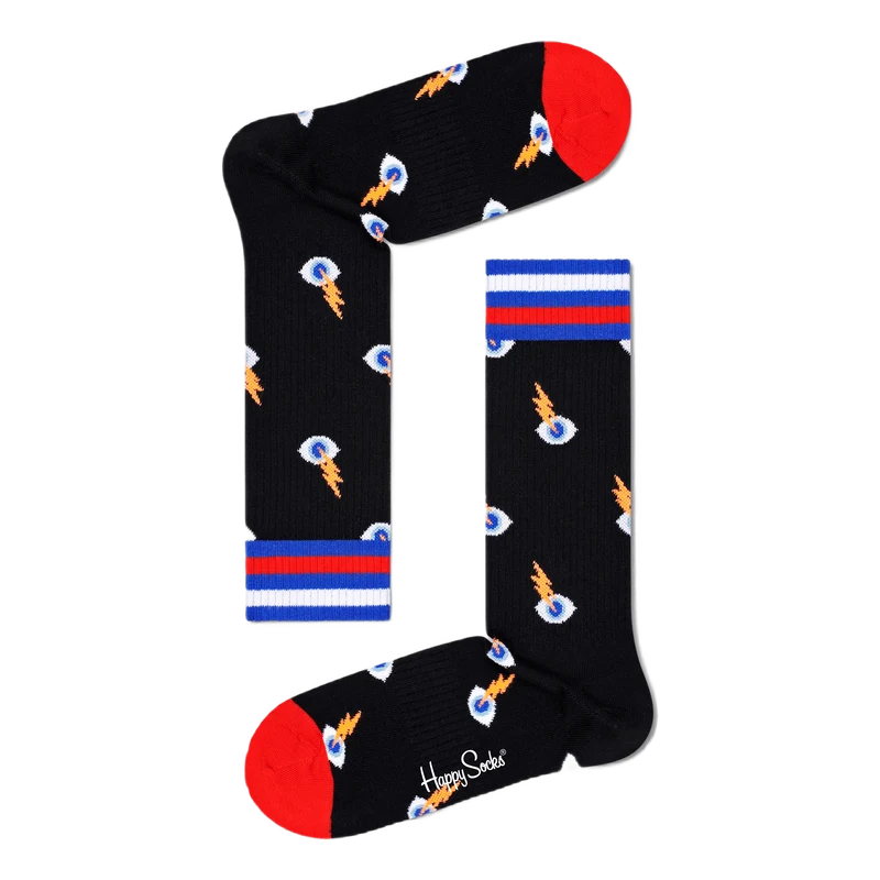 I See You Thin Crew Sock Black