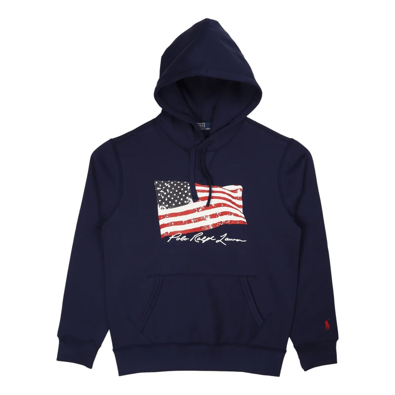 American Flag Fleece Hoodie Newport Navy