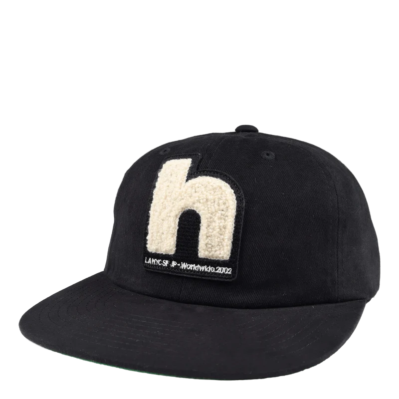 Chenille Patch 6-panel Hat Black