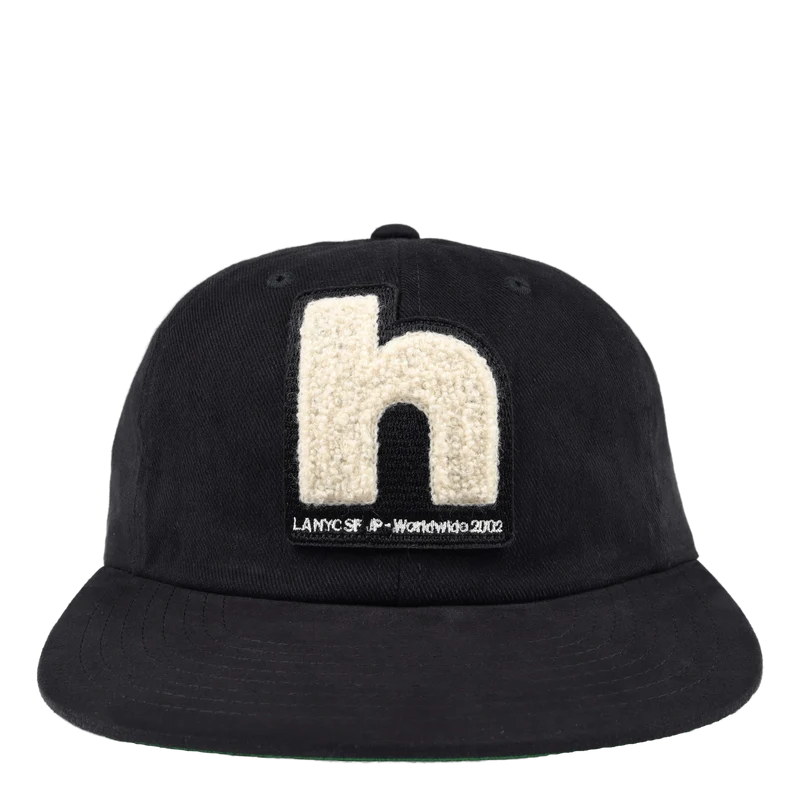 Chenille Patch 6-panel Hat Black