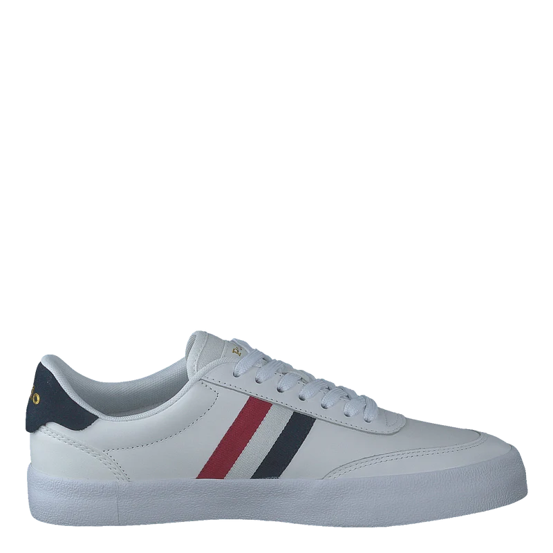 Court Leather Sneaker Navy/Cream/Red