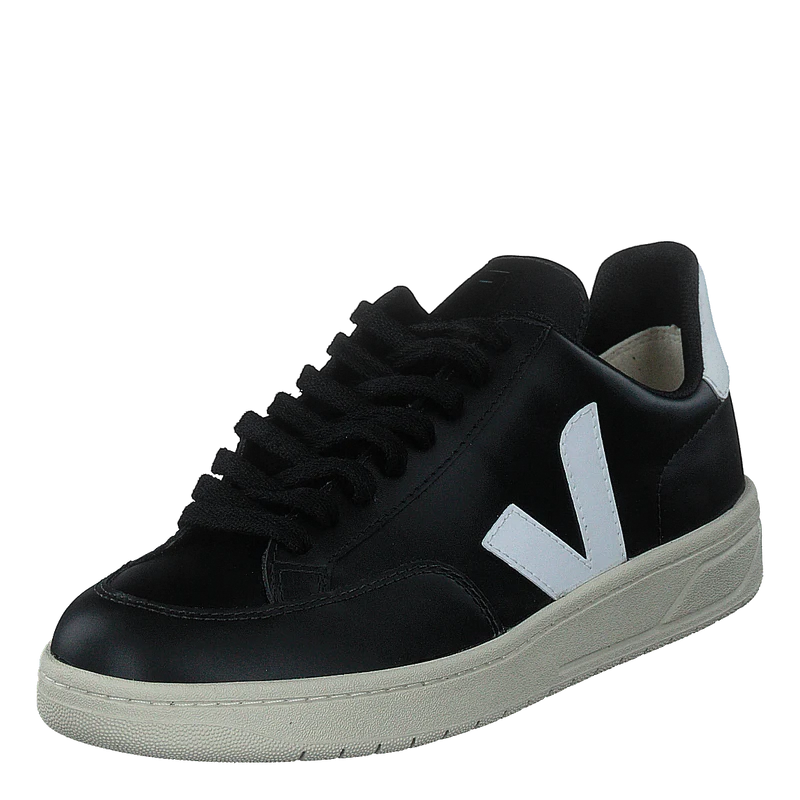 V-12 Leather Black_white Black White