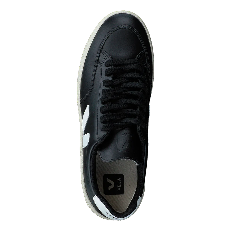 V-12 Leather Black_white Black White