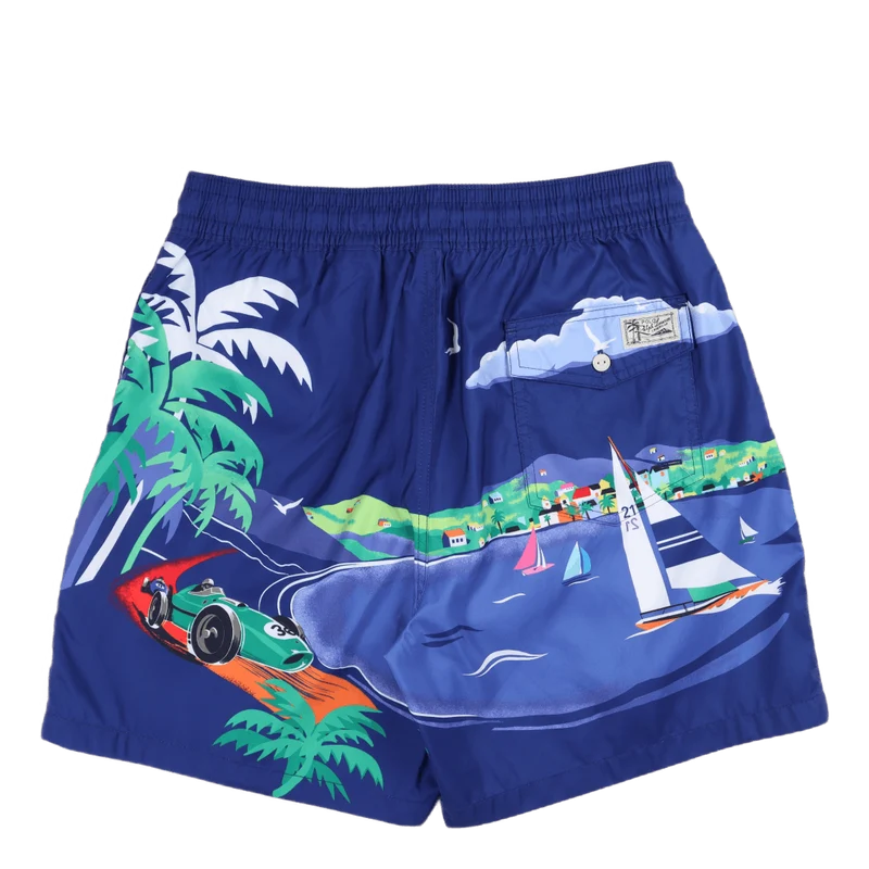 5.75-Inch Traveler Classic Swim Trunk Riviera Du Port Scenic