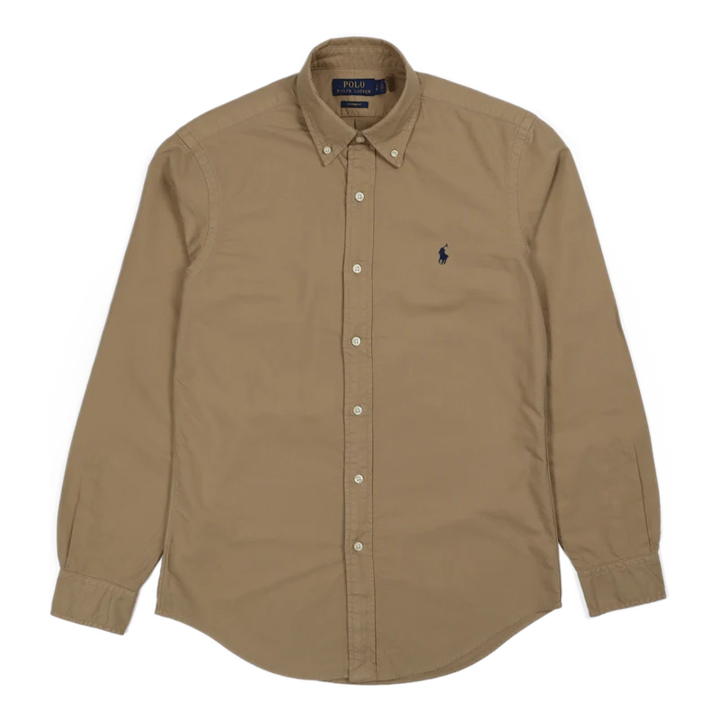 Custom Fit Garment-Dyed Oxford Shirt Surrey Tan