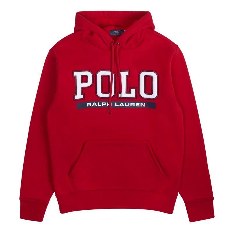Double-Knit Fleece Hoodie Red