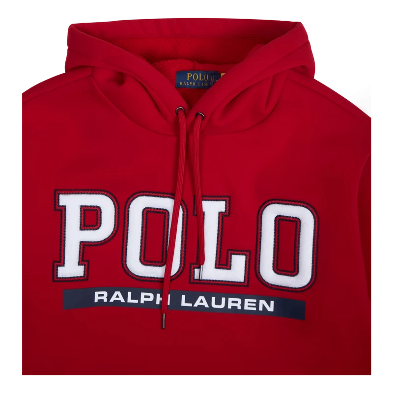 Double-Knit Fleece Hoodie Red