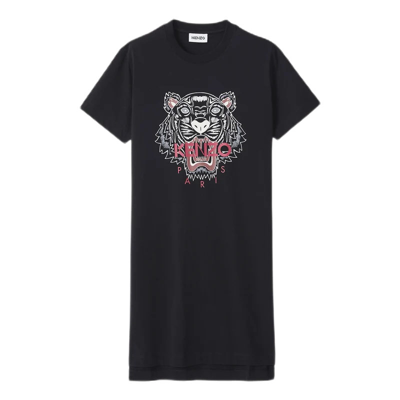 Tiger T-shirt Dress Black