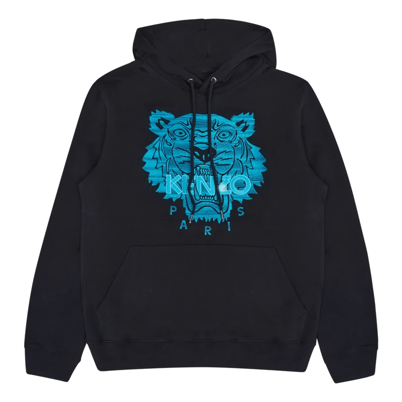 Neon Tiger Hoodie Black