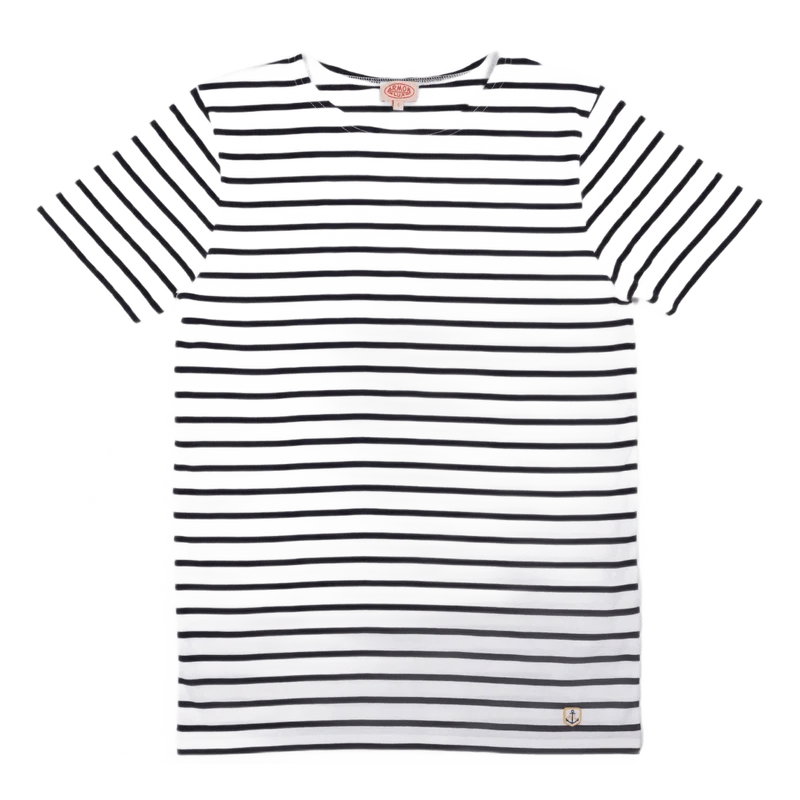 Striped Breton Shirt "hoëdic" White/navire Navy