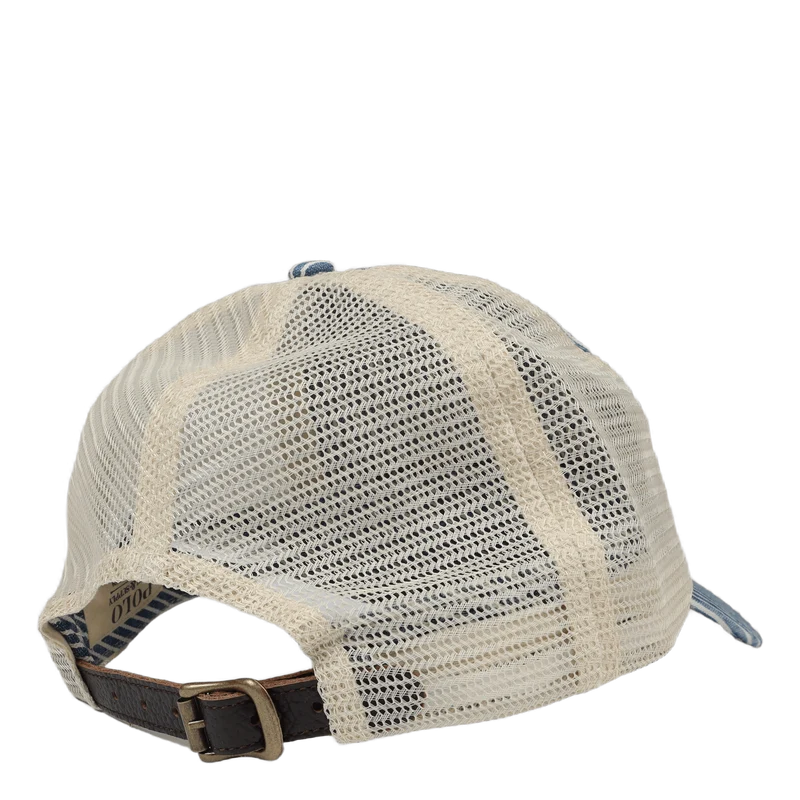 Logo-Patch Striped Denim Trucker Cap Watermill