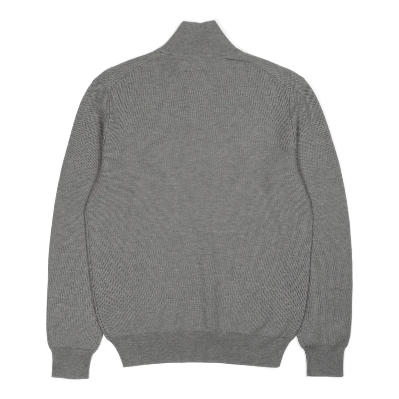 Mesh-Knit Cotton Quarter-Zip Sweater Andover Heather