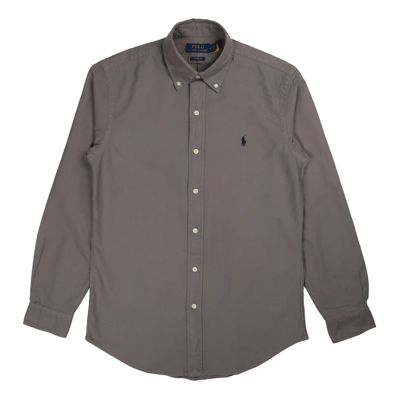 Custom Fit Garment-Dyed Oxford Shirt Perfect Grey