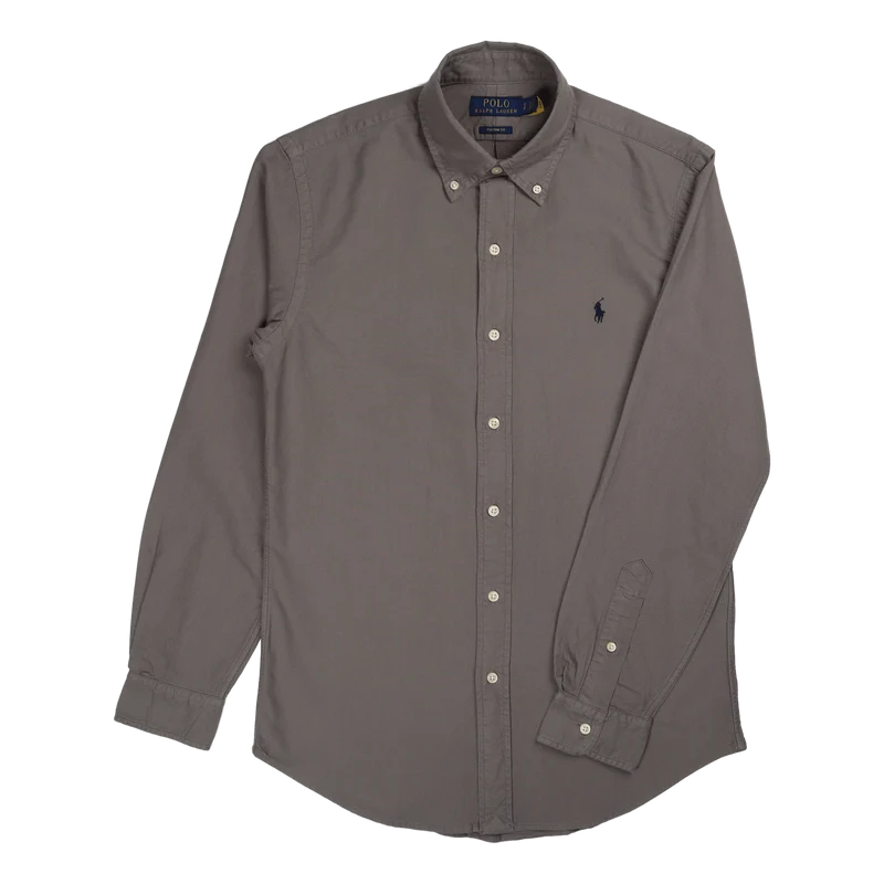 Custom Fit Garment-Dyed Oxford Shirt Perfect Grey