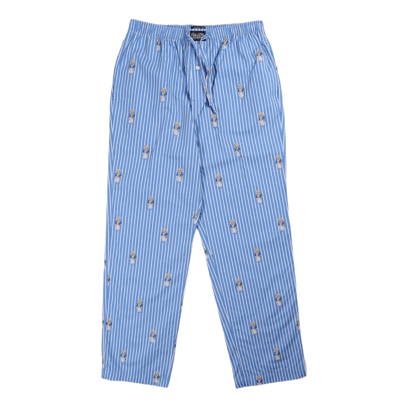 Polo Bear Striped Cotton Pajama Set Bear Stripe