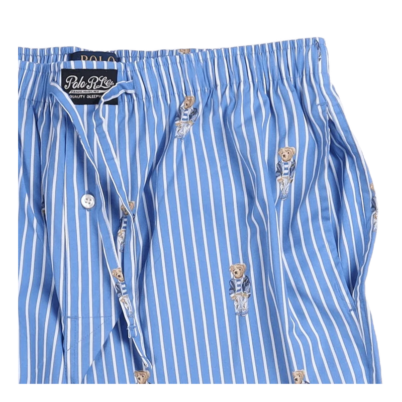 Polo Bear Striped Cotton Pajama Set Bear Stripe