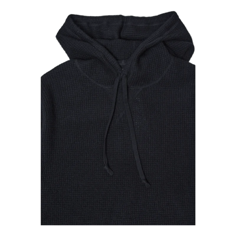 Washable Cashmere Hooded Sweater Black