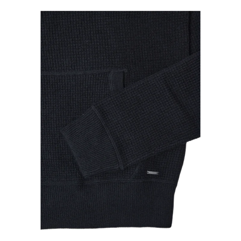 Washable Cashmere Hooded Sweater Black