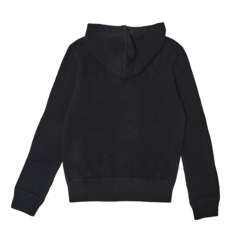 Washable Cashmere Hooded Sweater Black