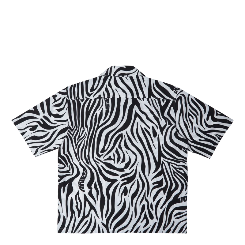 Zebra Print Hawaiian Shirt White