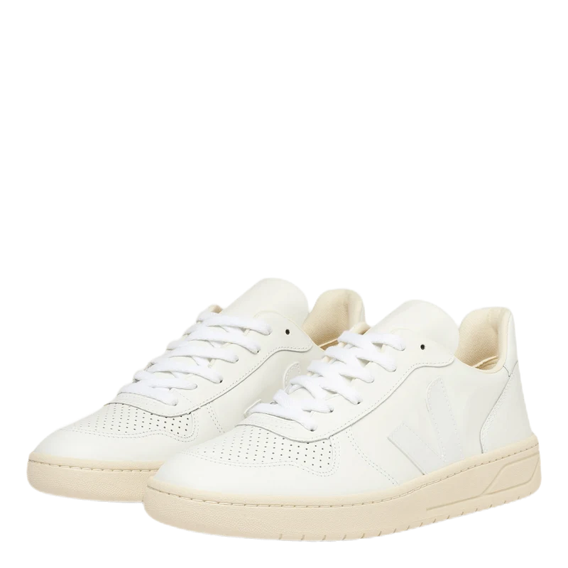 Mens V-10 Leather White