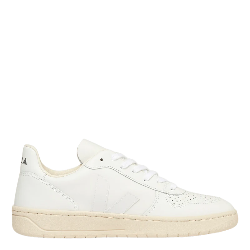 Mens V-10 Leather White