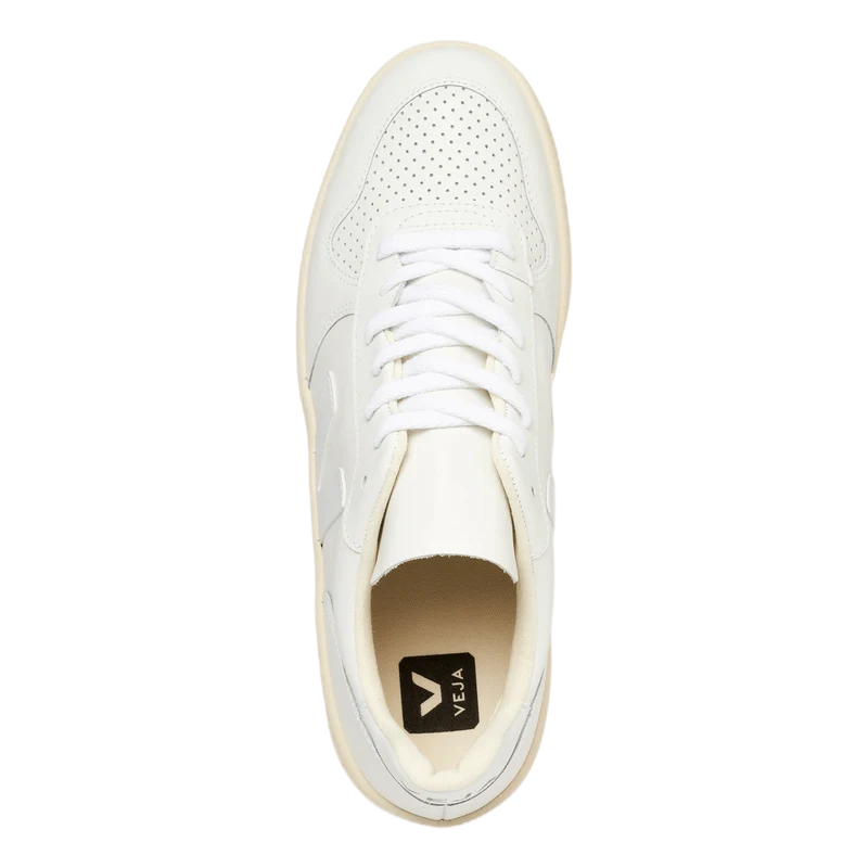 Mens V-10 Leather White