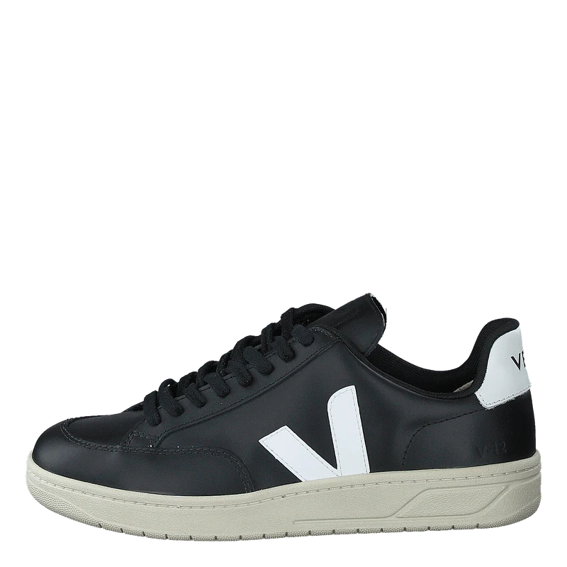 V-12 Leather Black_white Black White