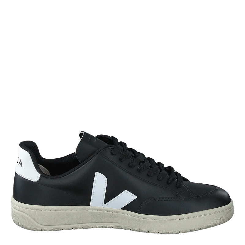 V-12 Leather Black_white Black White
