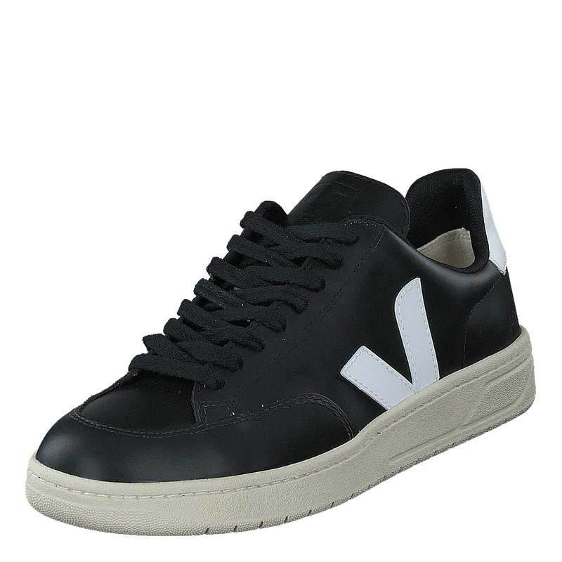 V-12 Leather Black_white Black White