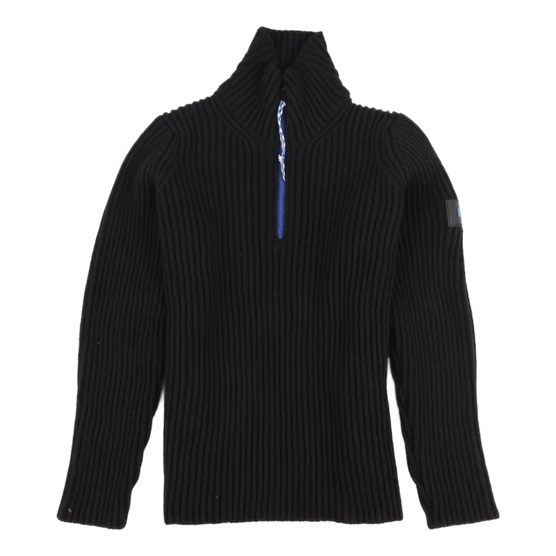 Rib Half Zip Jumper Black